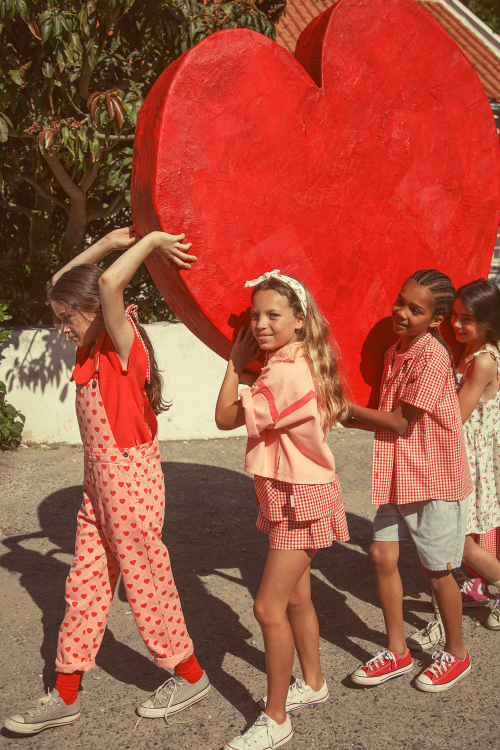 Szorty w czerwoną i ecru kratkę 3