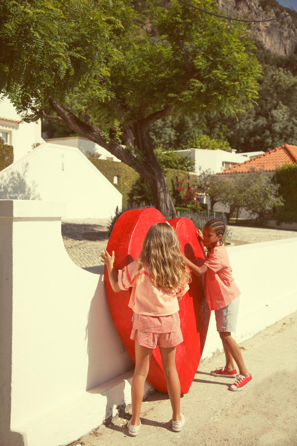 Szorty w czerwoną i ecru kratkę 5