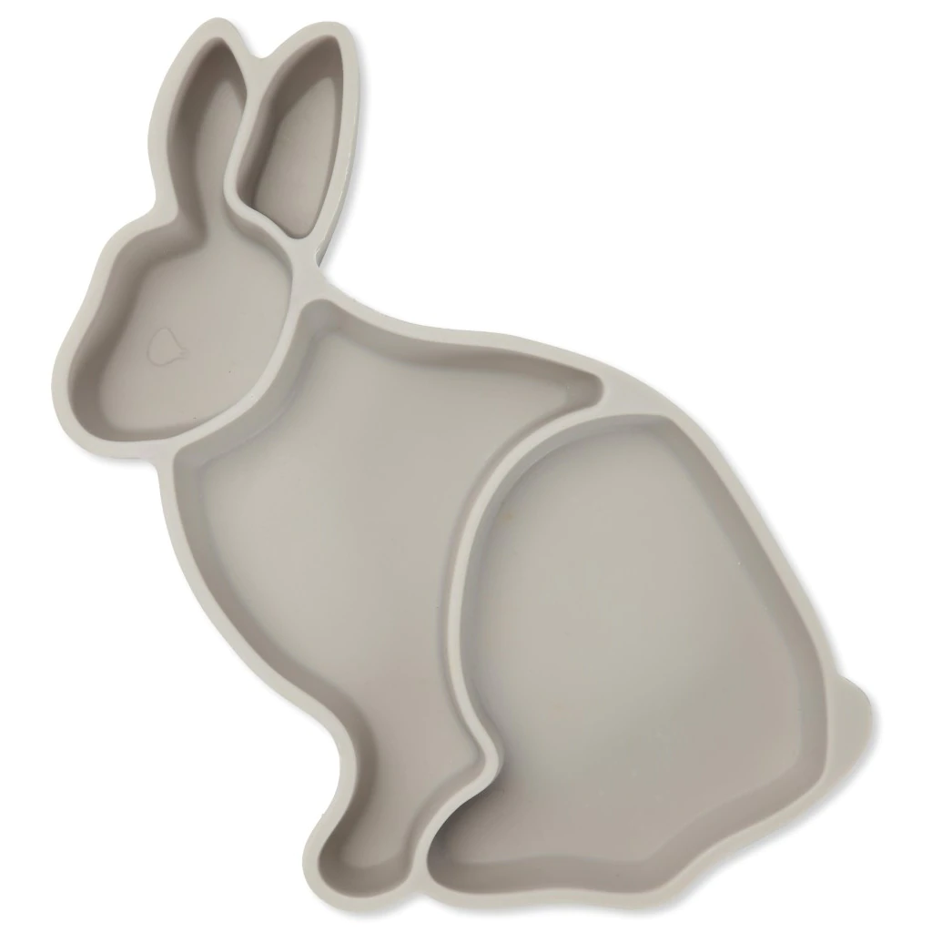 Silikonowy talerz Bunny Warm Grey